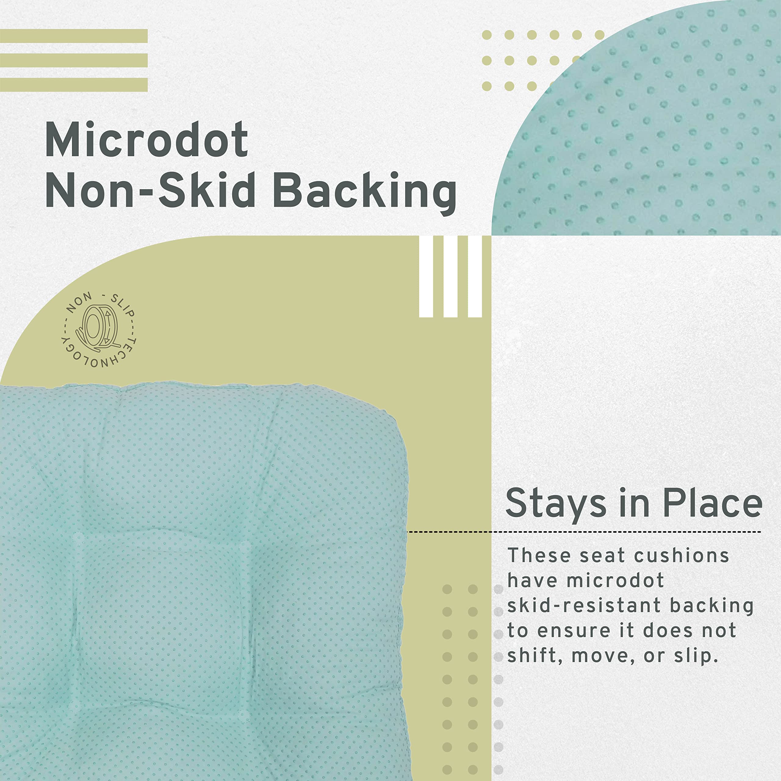 Arlee Home Fashions - Chair Pad - Soft And Comfortable Memory Foam Seat Cushion - Non-Skid Backing Cushion - Blue - 15.5''X15.5